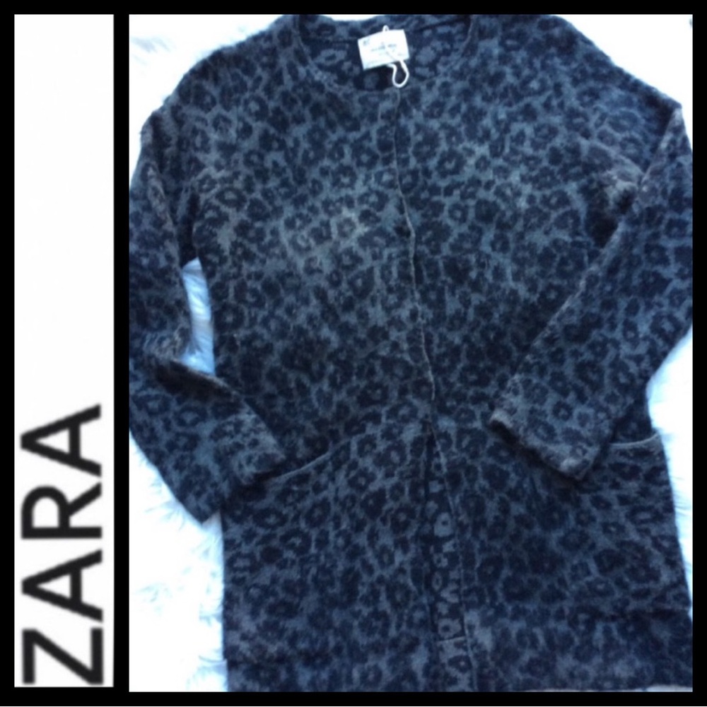 NWOT Zara Girl’s Animal Print Knit Jacket